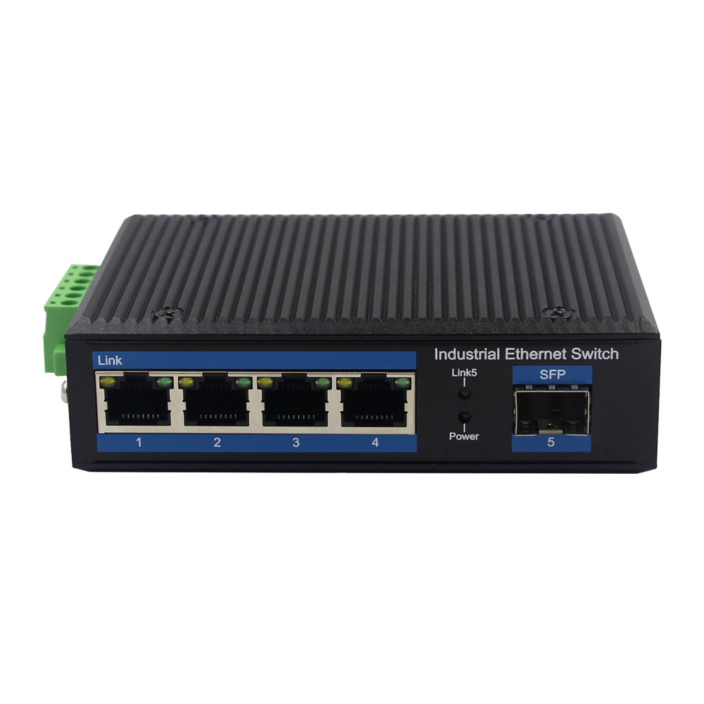 Unmanaged Industrial POE Switch 10/100/1000M 4 RJ45 POE Port to 1000M SFP Media Converter 52V Power Supply