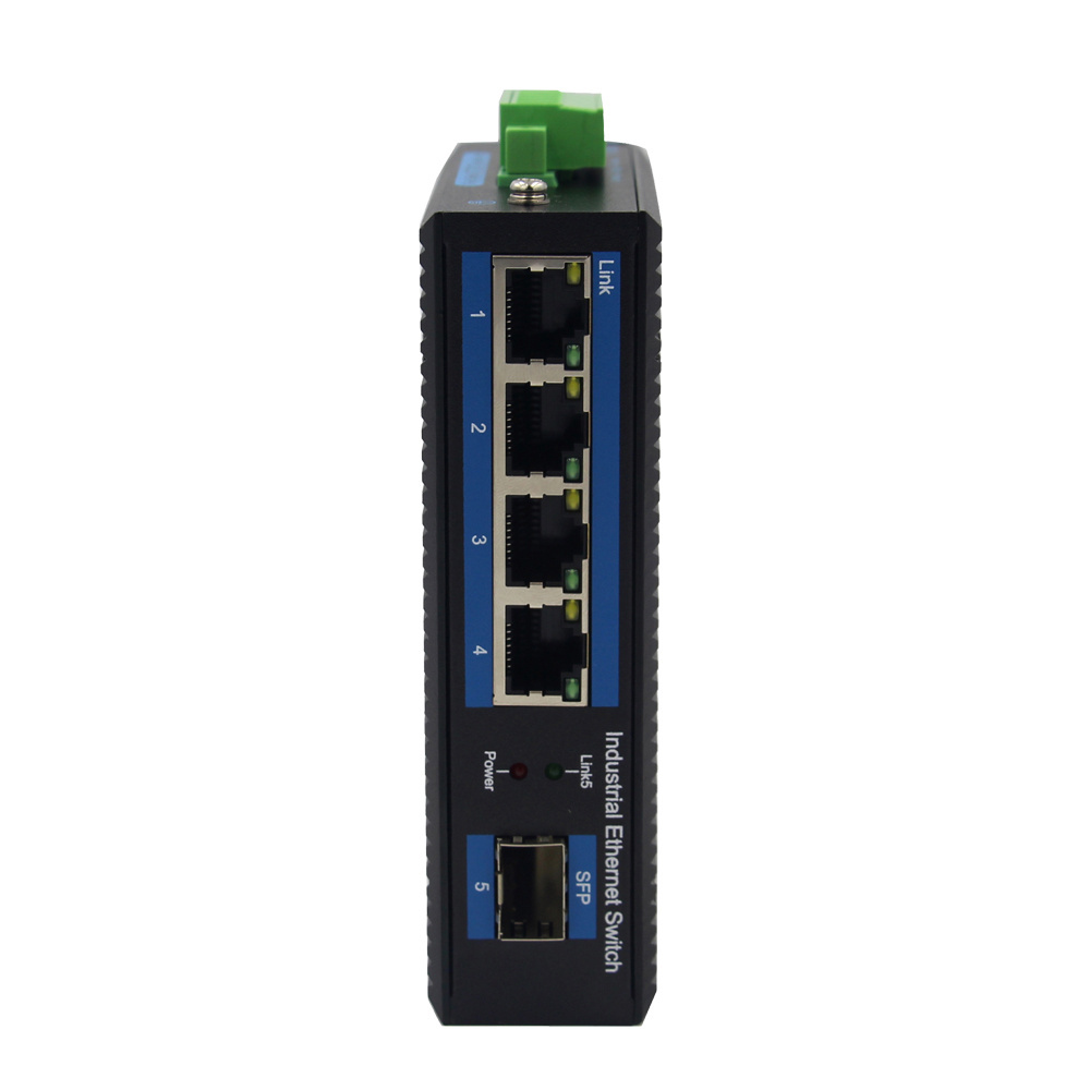 Unmanaged Industrial POE Switch 10/100/1000M 4 RJ45 POE Port to 1000M SFP Media Converter 52V Power Supply