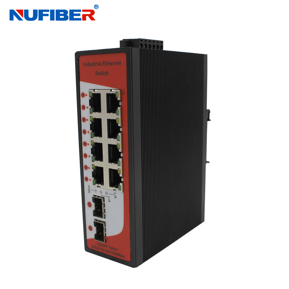 Full Gigabit 2 SFP slots 8 ports Industrial POE Ethernet Switch