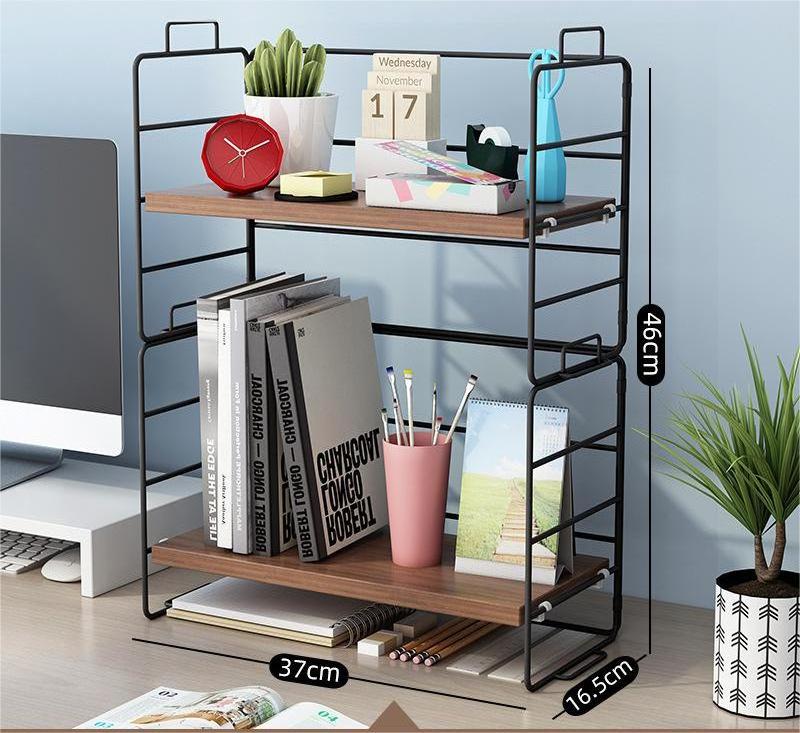 Portable Office Desktop storage organizer Multi-layer Iron Table Desk Finishing Small Shelf Children's Bookshelf Shelf