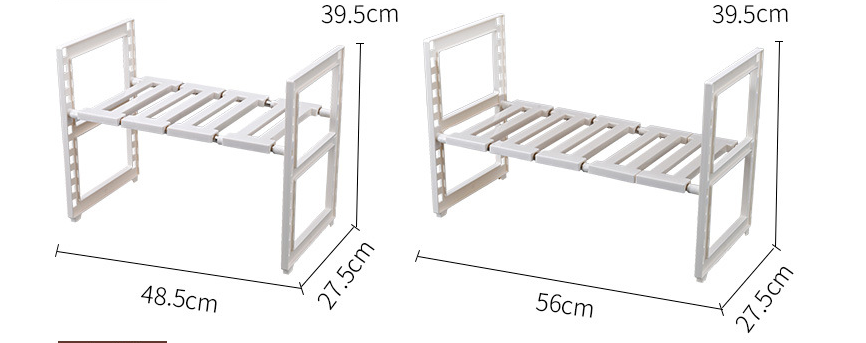 Plastic Kitchen Rack Expandable Tiered Under Sink Storage Organizer Shelf Shoe Rack