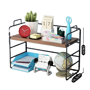 Portable Office Desktop Storage Shelf Table Multi-layer Iron Art Table Desk Finishing Small Shelf Bookshelf Shelf