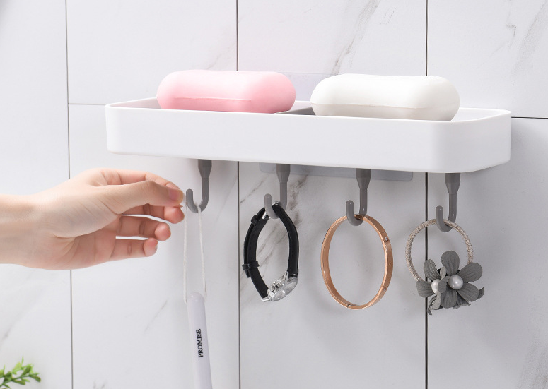 Multi-function With Hooks hanging soap holder/kitchen storage holder