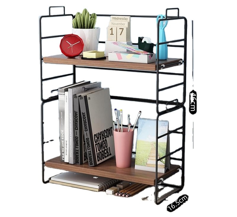 Portable Office Desktop storage organizer Multi-layer Iron Table Desk Finishing Small Shelf Children's Bookshelf Shelf