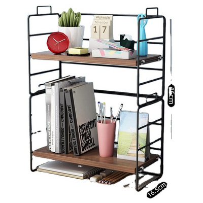 Portable Office Desktop storage organizer Multi-layer Iron Table Desk Finishing Small Shelf Children's Bookshelf Shelf