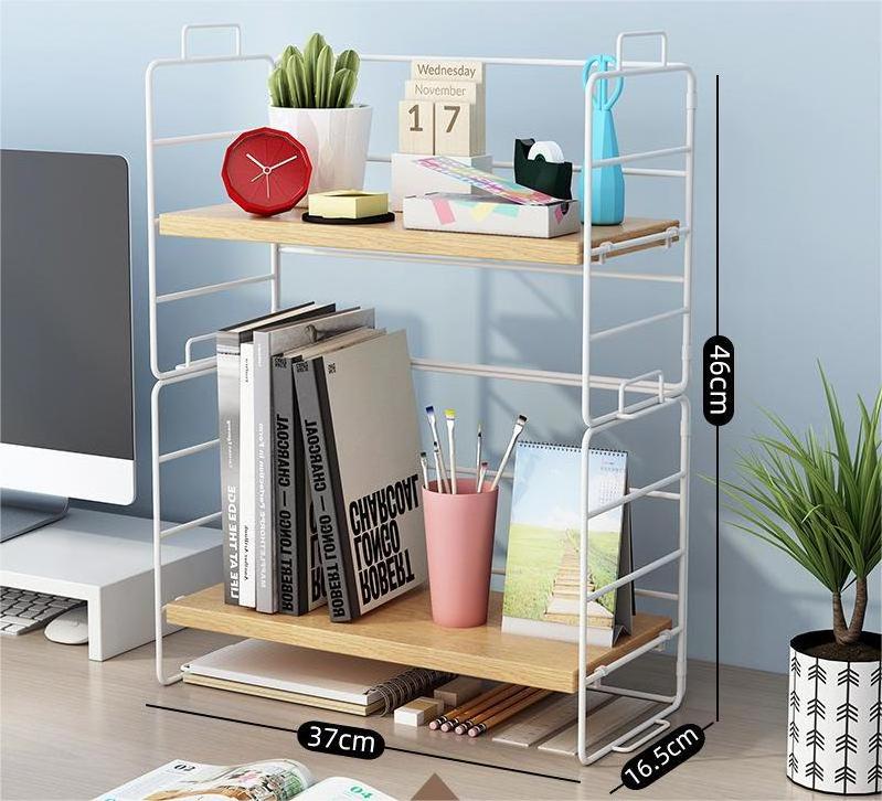 Portable Office Desktop storage organizer Multi-layer Iron Table Desk Finishing Small Shelf Children's Bookshelf Shelf