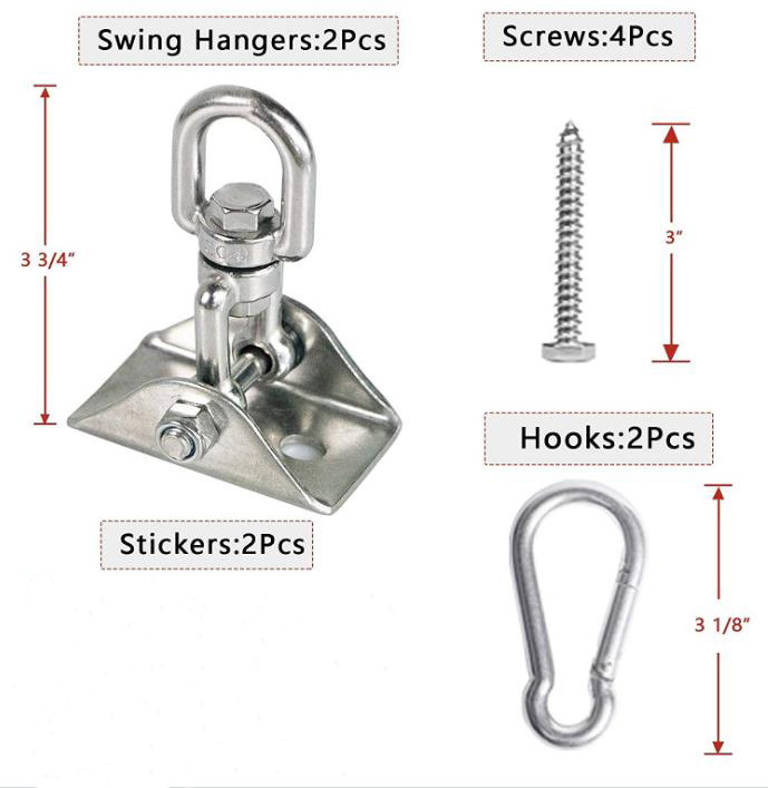 Swing Hangers for Wooden Sets 1000 LB Capacity 360 Swivel Stainless Steel Swing Hardware for Heavy Bag