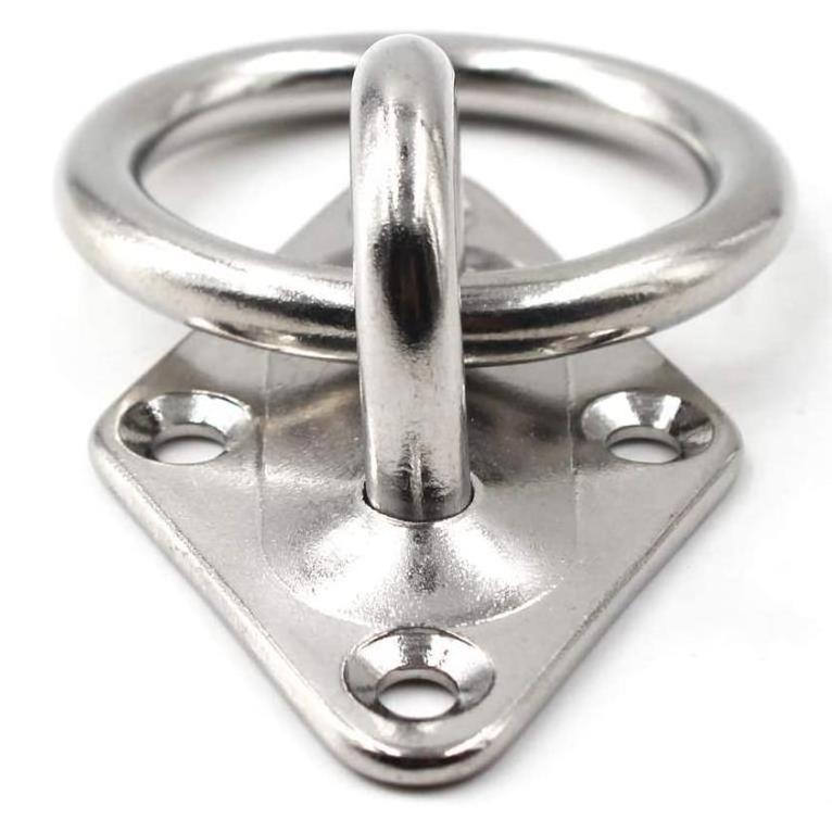 Diamond Eye Plate Stainless Steel 304 Marine Mooring With Ring 5mm, 6mm, and 8mm