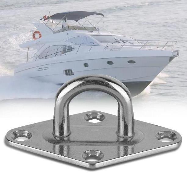 Marine Accessories 304 Stainless Steel 6mm Boat Diamond Pad Deck Eye Plate