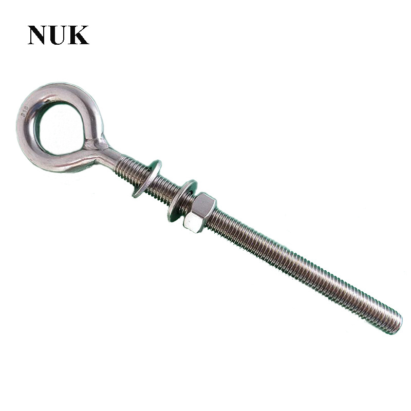 316 Stainless Steel Long Bolts High Quality Swing Eye Bolt With Nuts And Washers