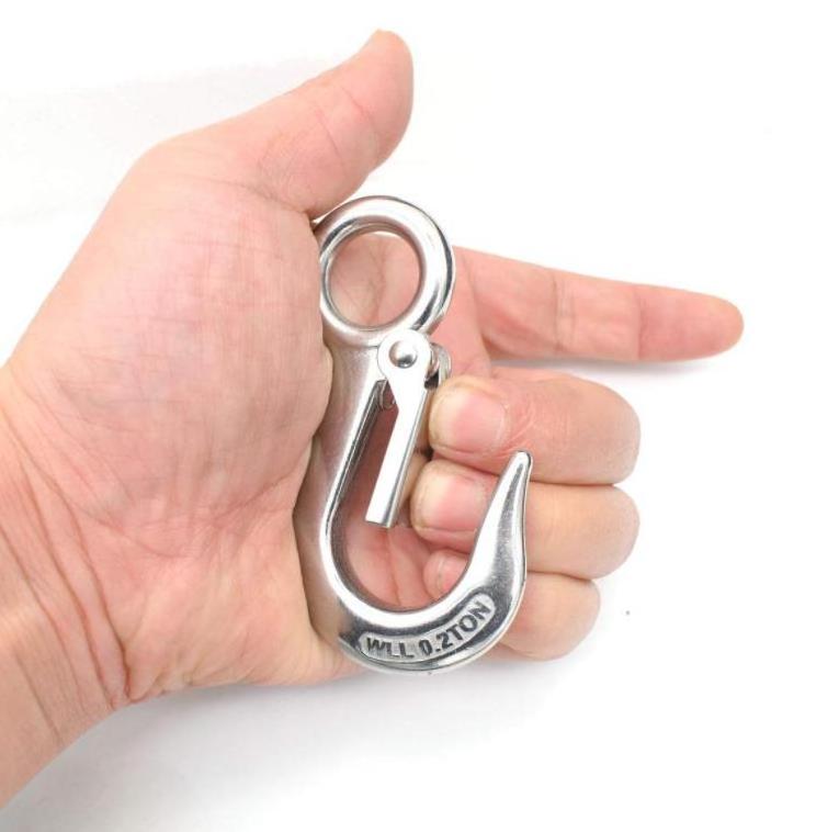 Stainless Steel SS304 SS316 Large Eye Hook With Latch 0.2T