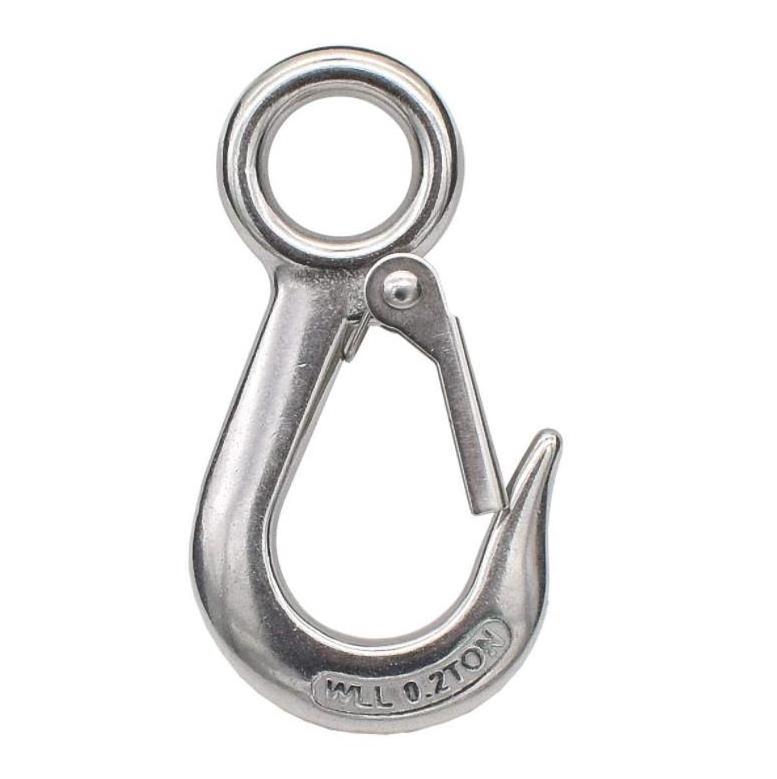 Stainless Steel SS304 SS316 Large Eye Hook With Latch 0.2T