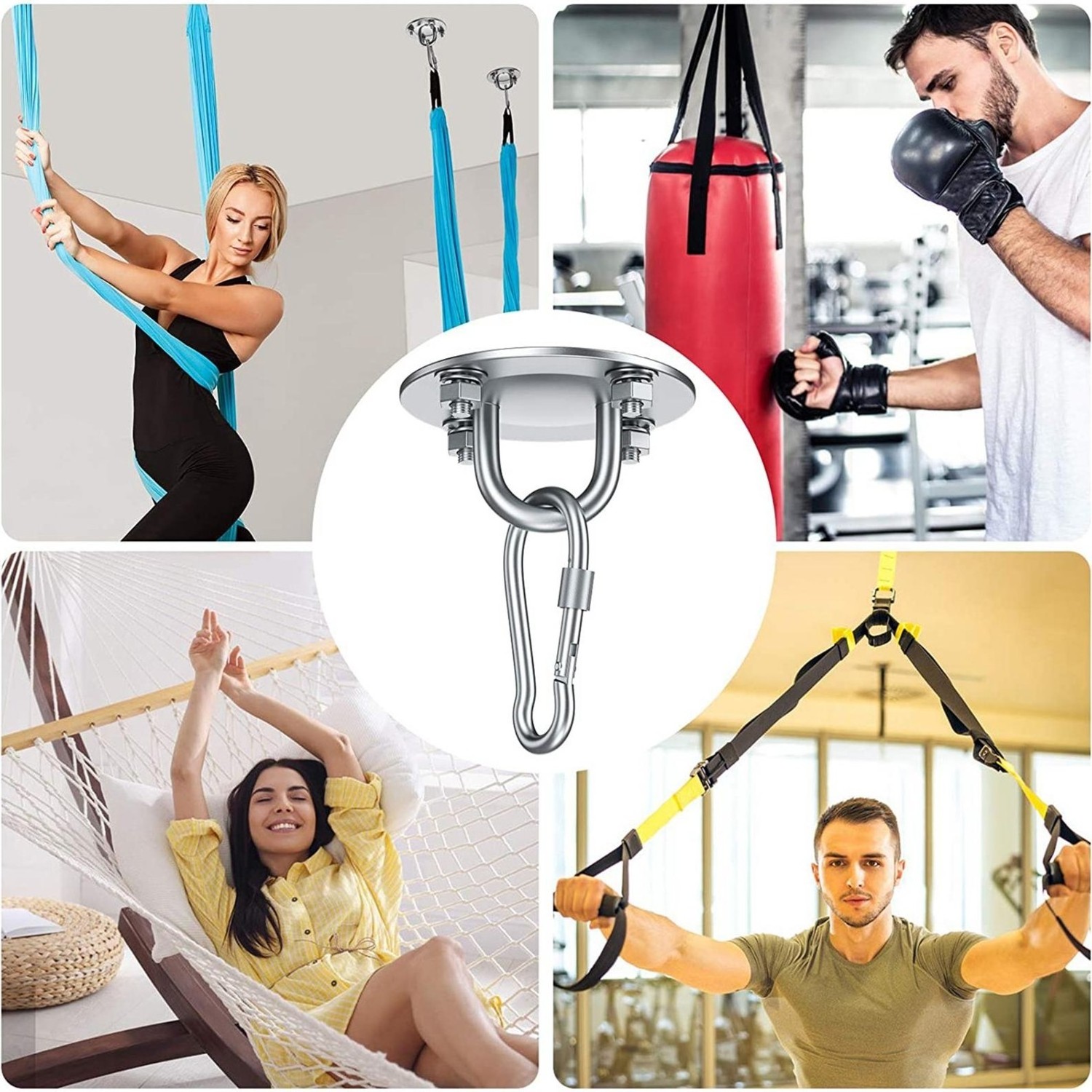 Hammock Hanging Accessory Stainless Steel Suspension Ceiling Hooks For Yoga