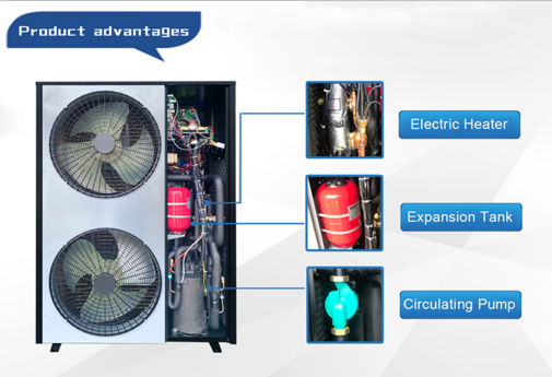 10KW 15KW 20KW 30KW DC Inverter Heatpump Air to Water Warmepumpe monoblock Inverter Air Source Heat Pump