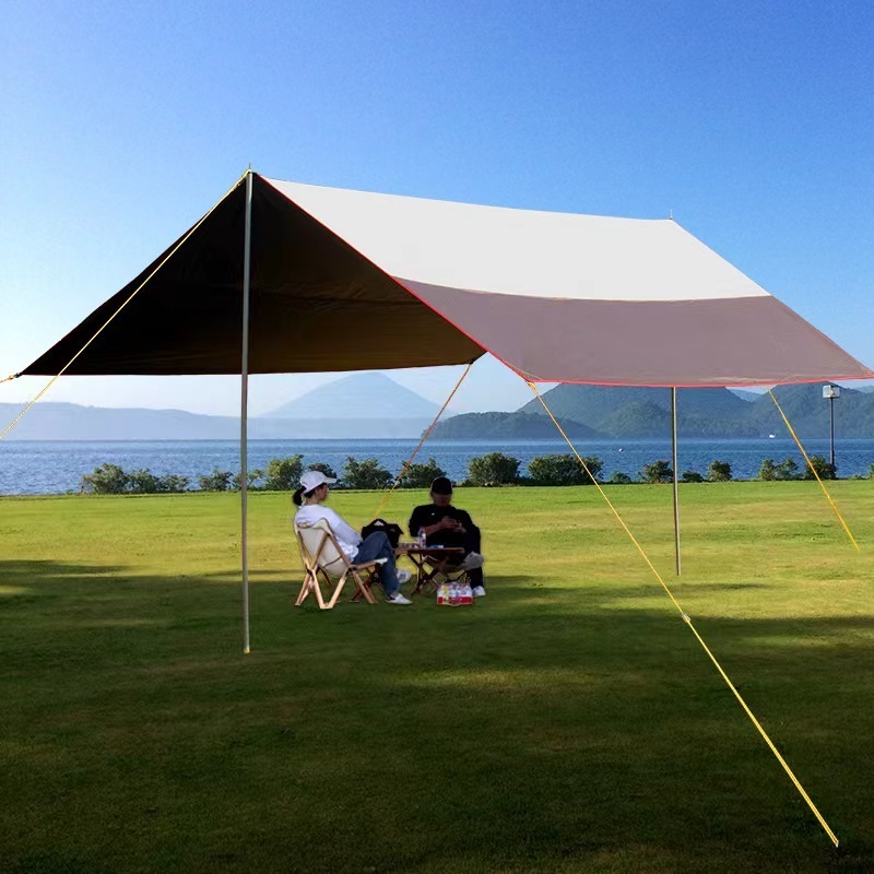 Girder shelter sun shade rain fly awning camping tarp with tent pole beach tent sun shelter