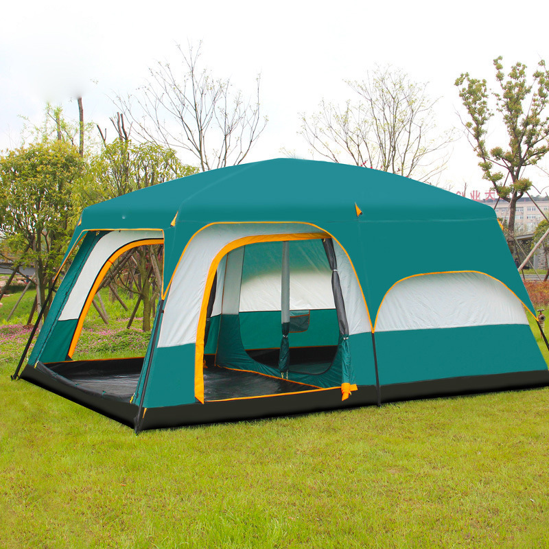 Factory customized 5-8 person Luxury Large Dome Double layers Family Waterproof Folding two rooms Outdoor Camping Tents