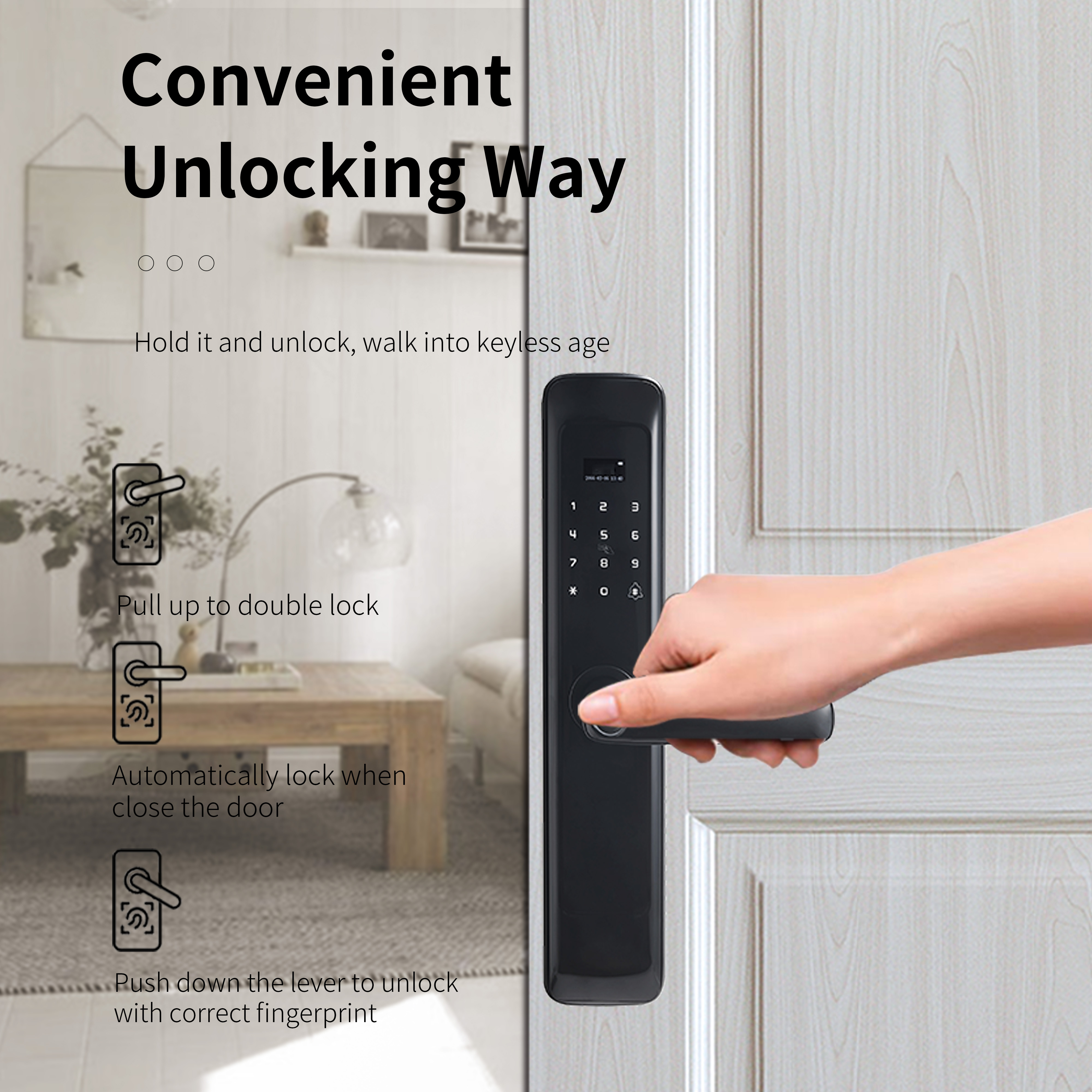 Ttlock BLE App Remote High Security Anti Theft Apartment Intelligent Smart Door Lock Electronic Fingerprint Smart Locks