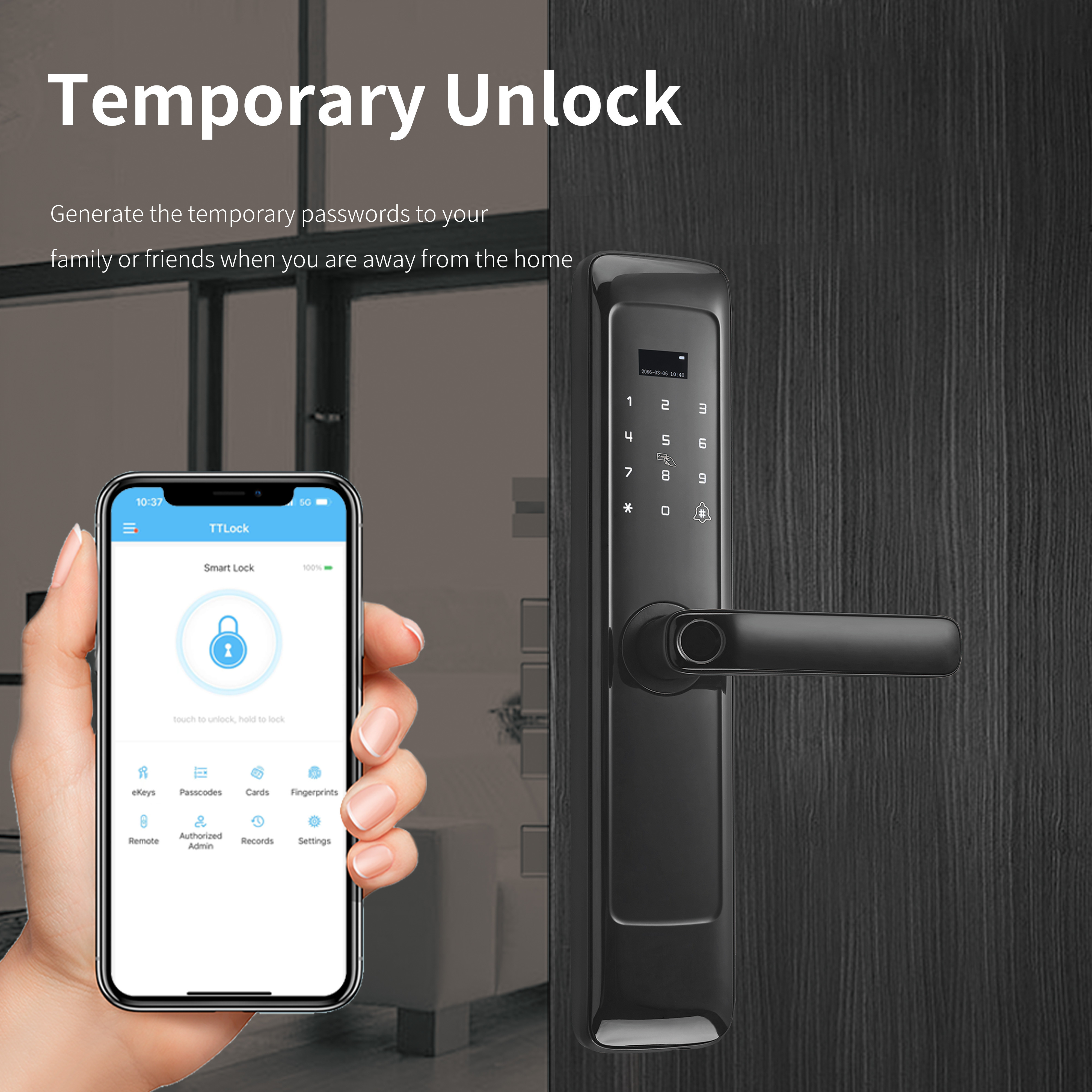 Fingerprint Locks Finger Touch Screen Electronic Handle Home Apartment Ttlock Smart Office Door Lock T28