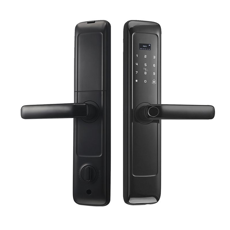 Smart Home Hotel Door Digital Lock Residence Tuya Smart Life App Ttlock Fingerprint Passcode Card Wifi Smart Door Locks T28