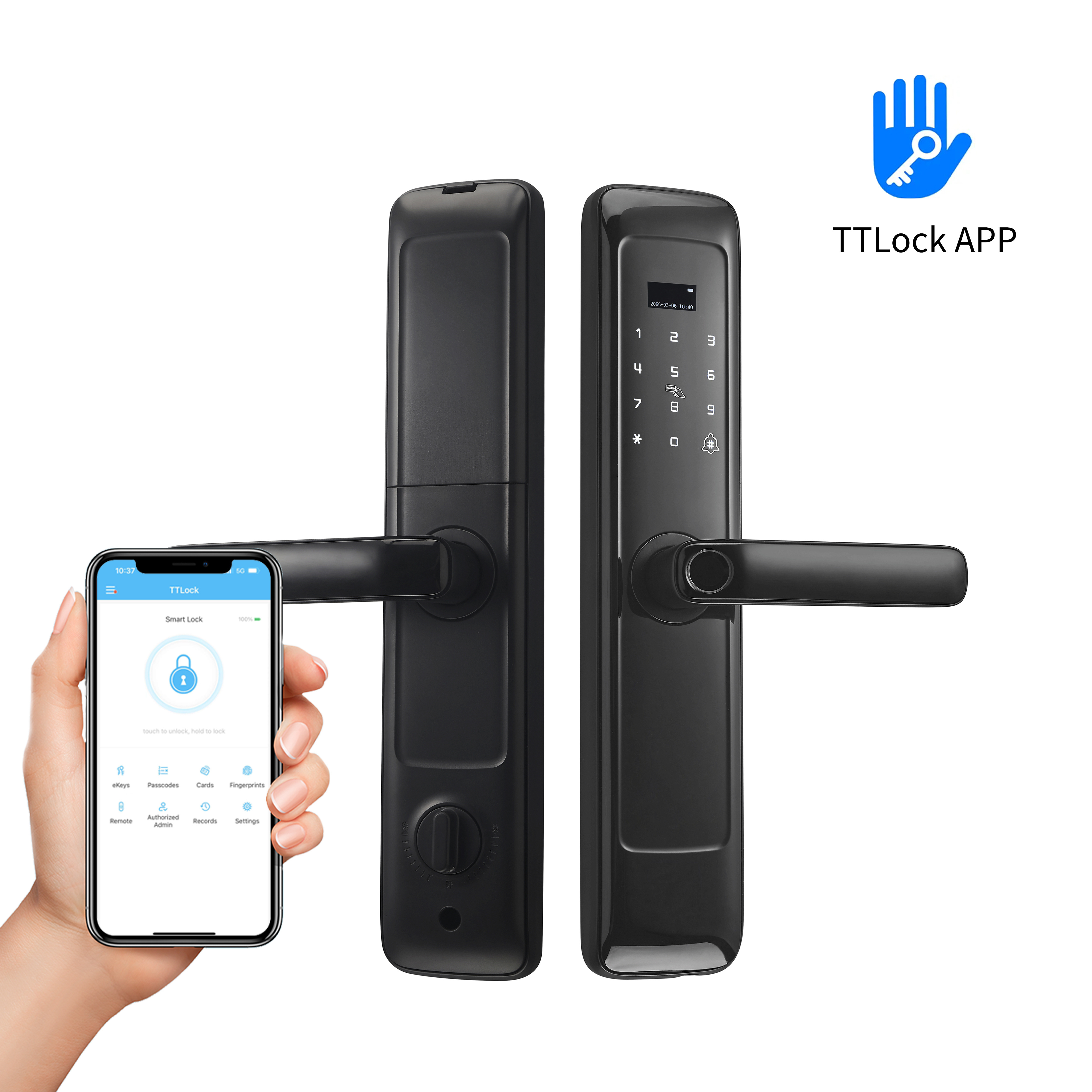 2023 Hot Sale Price Waterproof Smart lock Smart Door Lock Fingerprint Inside Digital Handle Keyless Smart Lock T28