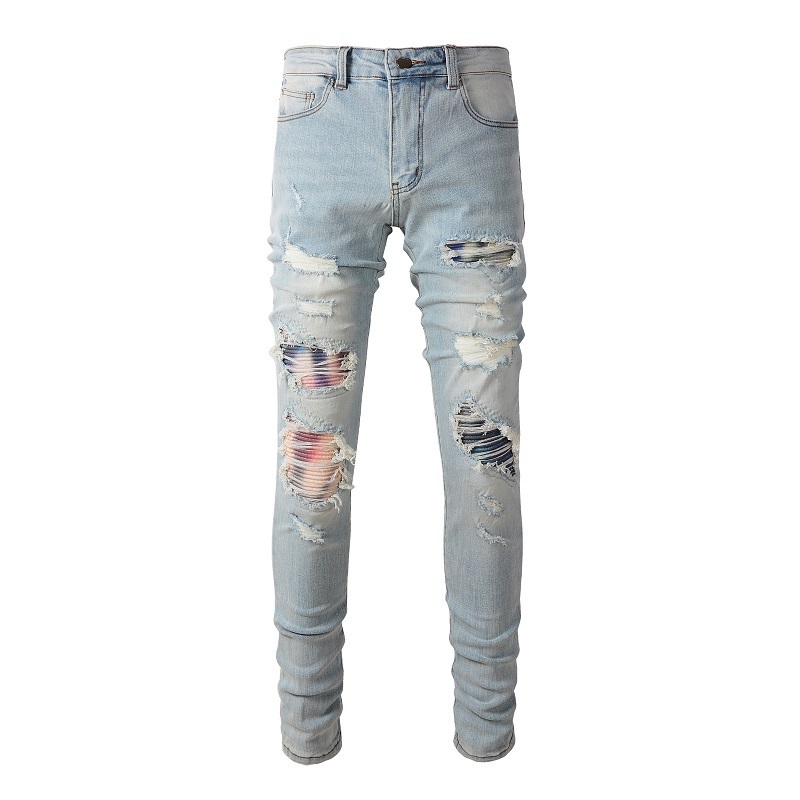 Rts For 6637 distressed skinny jeans men denim pants for man  apparel stock men's jean manufacturers