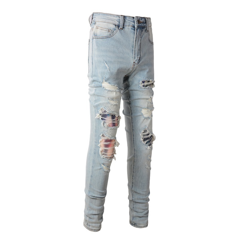 Rts For 6637 distressed skinny jeans men denim pants for man  apparel stock men's jean manufacturers