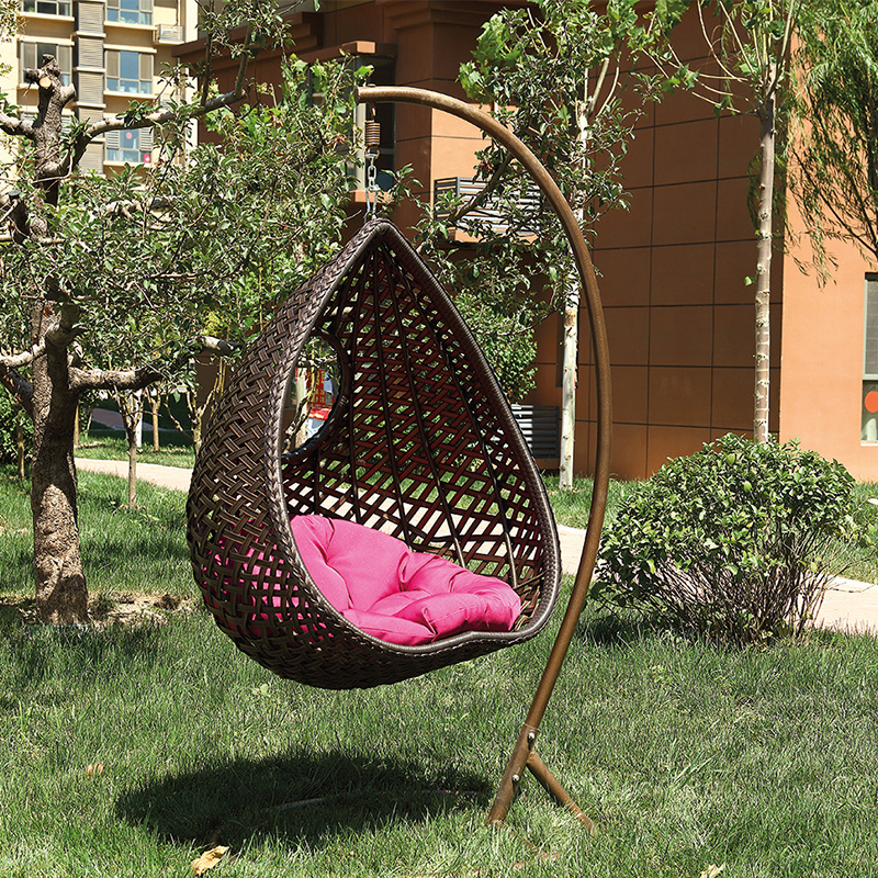 teardrop chair pink solid wood rattan hanging outdoor garden chaise lounger swing chair