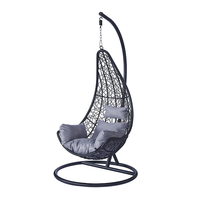 iron hanging basket indoor metal single living room inside rope stainless steel frame wire half moon swing chair for adults