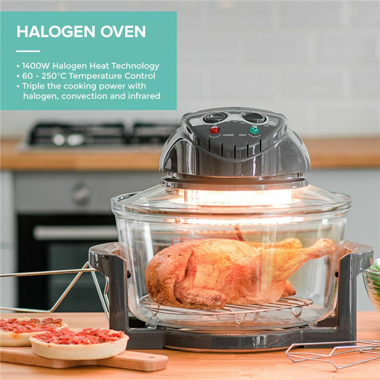 Halogen Electrical Convection Oven Healthy Kitchen 12 Liters 1200w Includes 3 Accessories Halogen Air Fryer