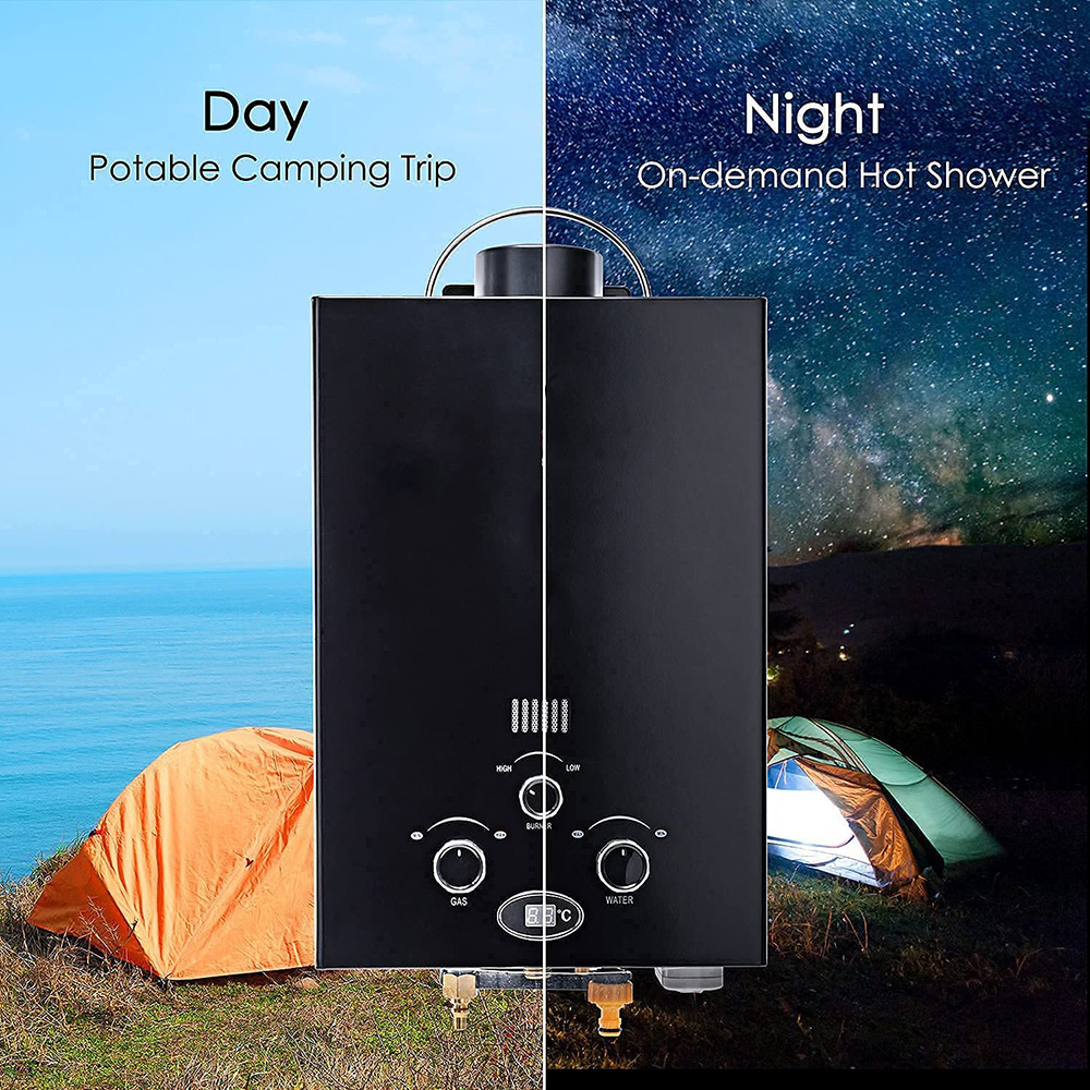 Instant LPG propane outdoor camping portable tankless gas water heater