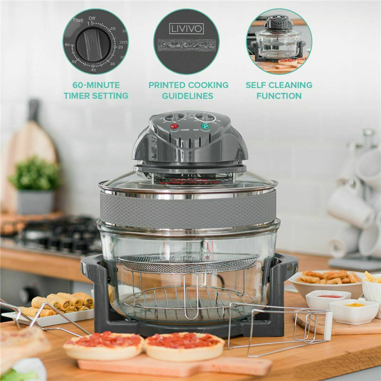 Halogen Electrical Convection Oven Healthy Kitchen 12 Liters 1200w Includes 3 Accessories Halogen Air Fryer