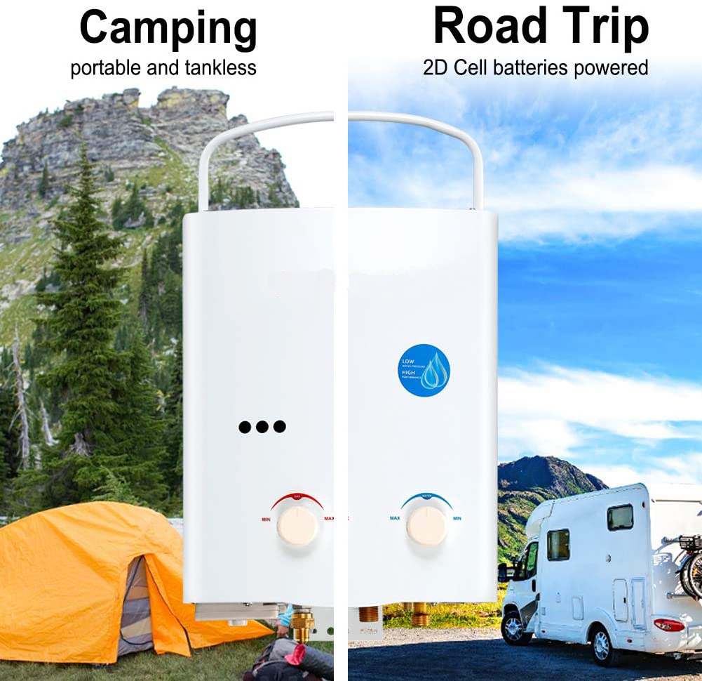 Instant LPG propane outdoor camping portable tankless gas water heater