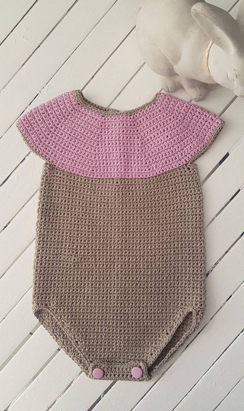 OEM Spring Summer Unisex Sleeveless Girl Boy Collar Knit Baby Romper Onesie Pattern Crochet Bodysuit Baby Clothes