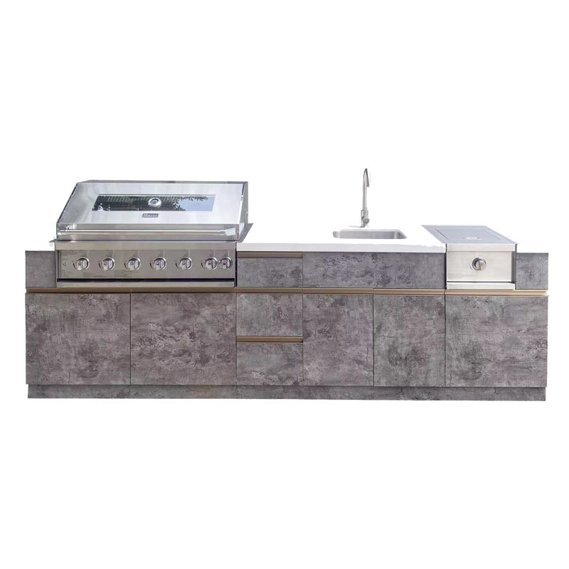 Outdoor Gas Grill Customized Outdoor Kitchen 304 Stainless Steel With Sink And Shed