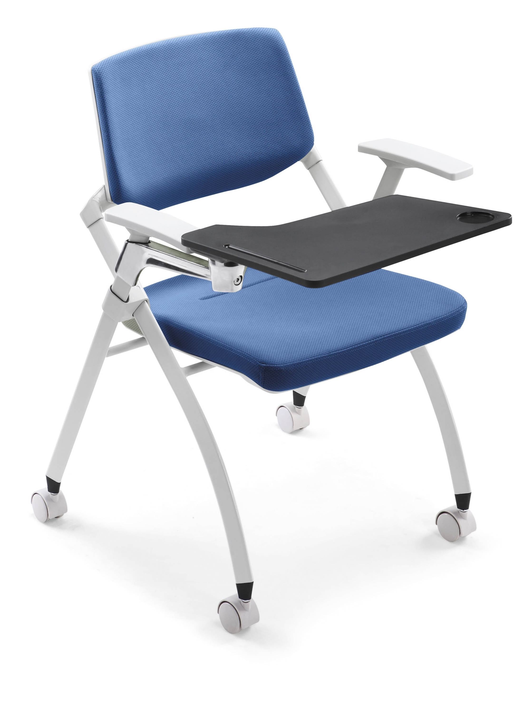 Folding seat stackable school chair training chair with writing table