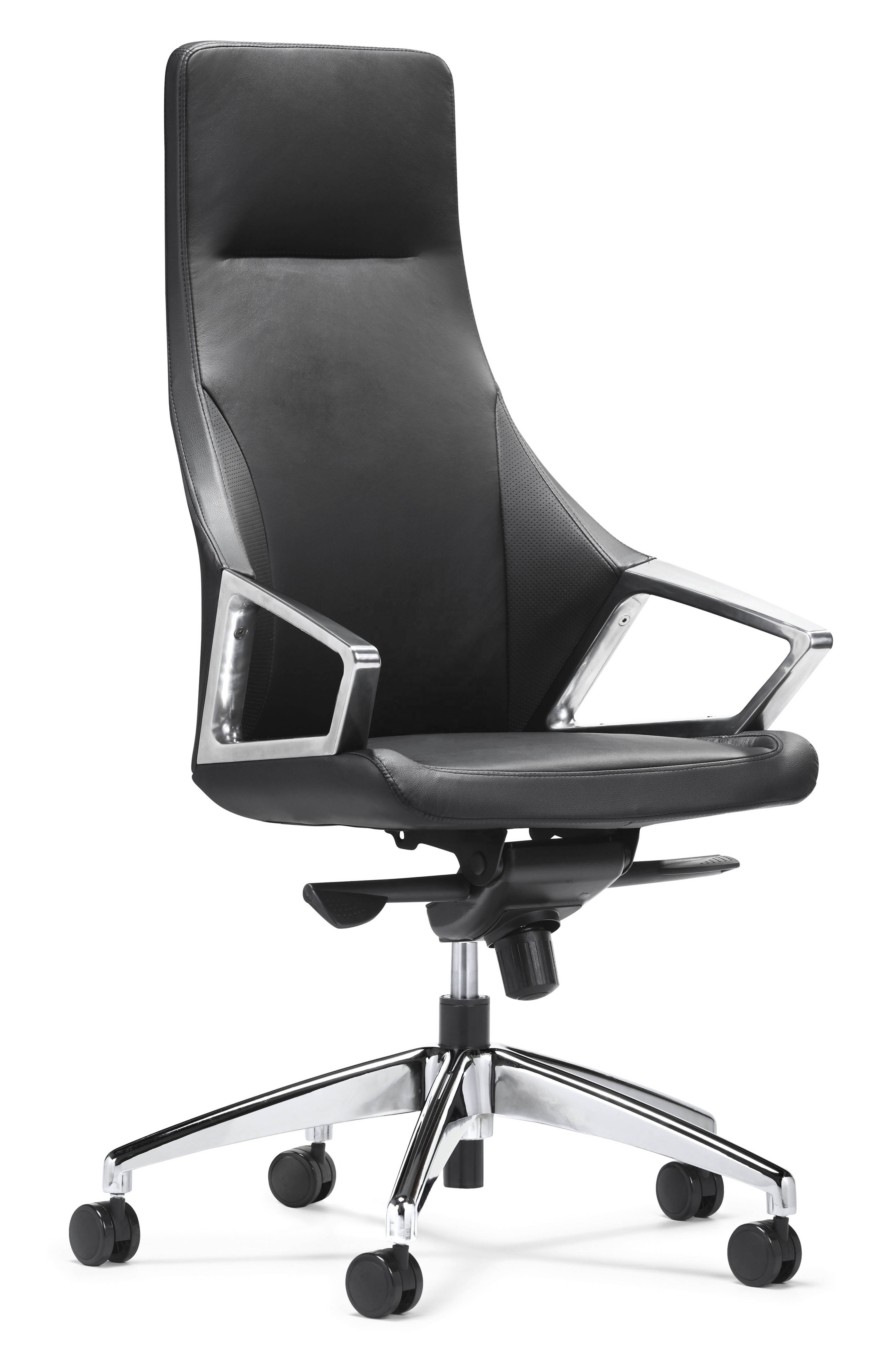 High quality modern design American work long back ergonomic computer coffee real cow leather conference room office chair