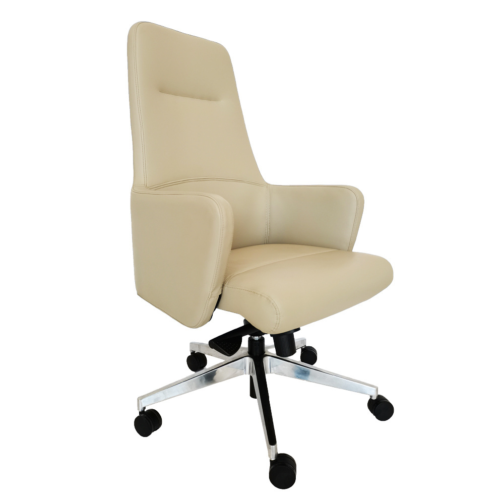 China factory direct wholesale high back heavy duty strong manager soft real leather office chairs with wheels