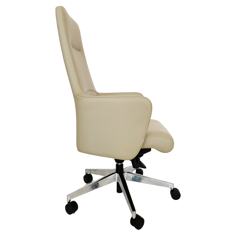 China factory direct wholesale high back heavy duty strong manager soft real leather office chairs with wheels