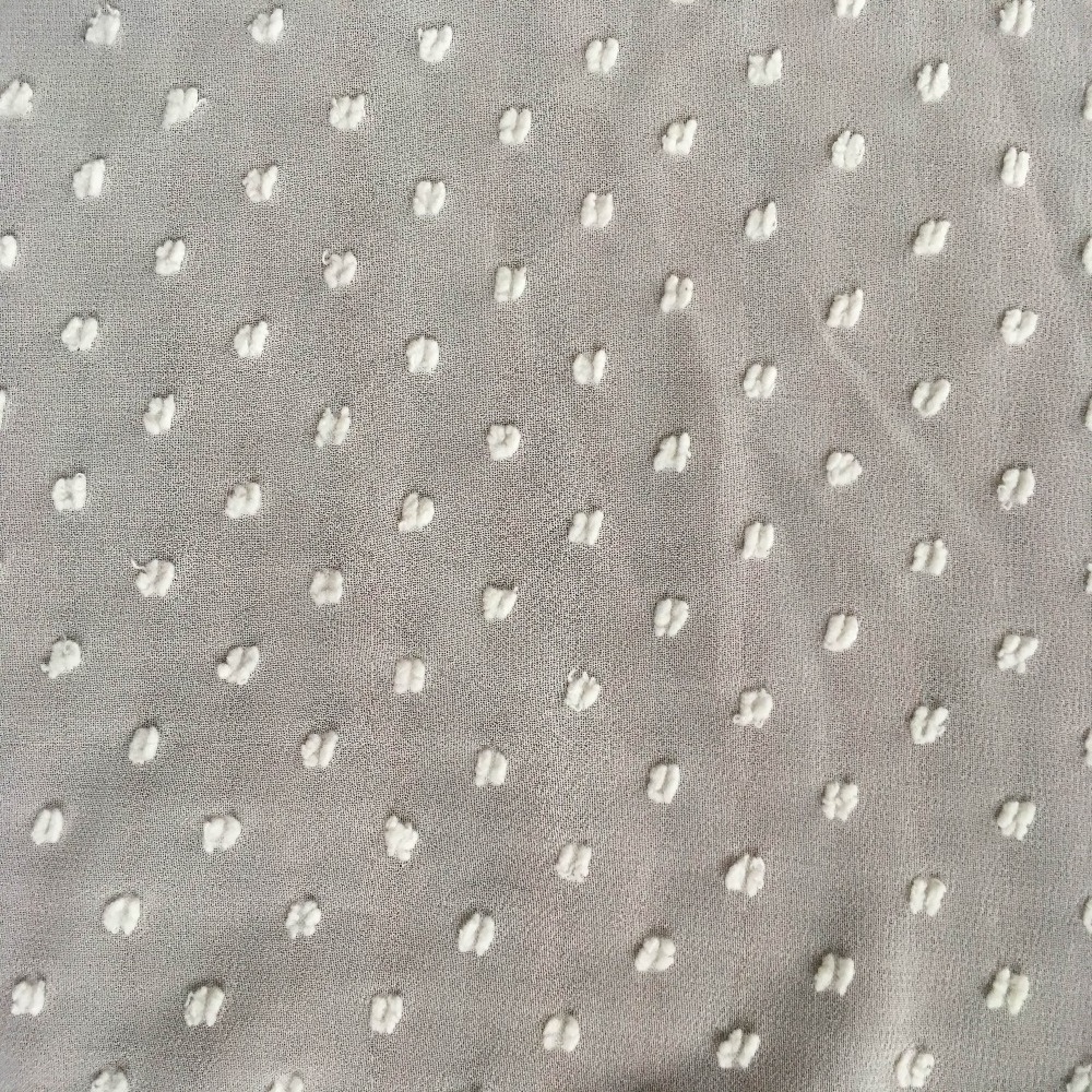 Dots Chiffon for Blouse Cutting Swiss /jacquard Swiss Cut Flower Polyester Crepe Jacquard Fabric Woven 100% Polyester ASTM N0009