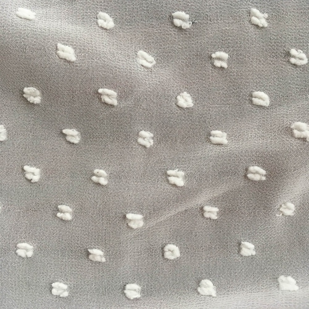 Dots Chiffon for Blouse Cutting Swiss /jacquard Swiss Cut Flower Polyester Crepe Jacquard Fabric Woven 100% Polyester ASTM N0009