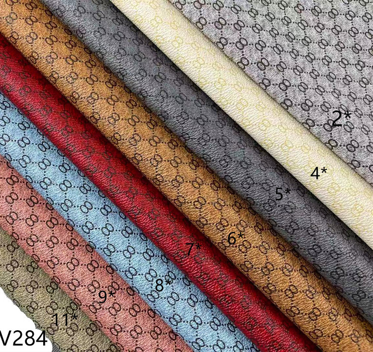 V284 Textiles Leather Product Designer Luxury Brand Style PVC Leather Fabric for Shoes Bags Accessories Upholstery Craft Leather