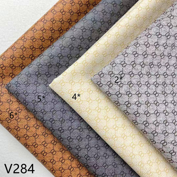 V284 Textiles Leather Product Designer Luxury Brand Style PVC Leather Fabric for Shoes Bags Accessories Upholstery Craft Leather