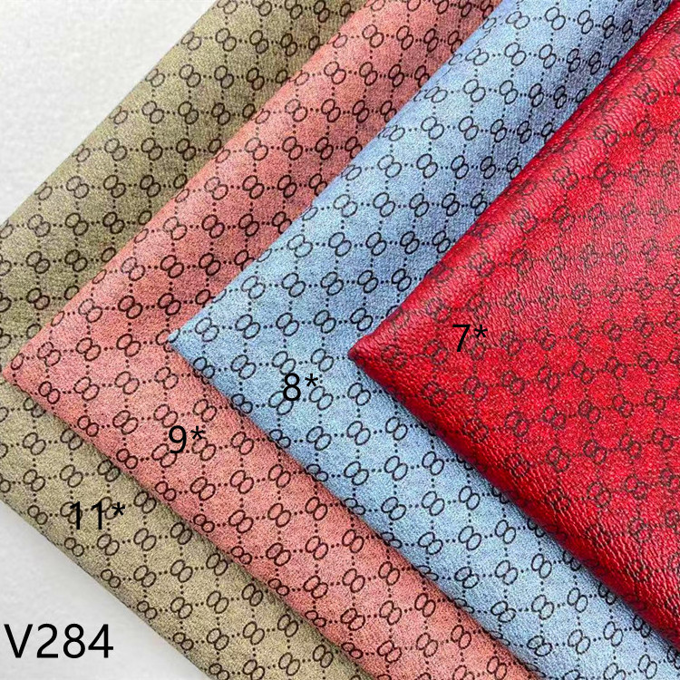 V284 Textiles Leather Product Designer Luxury Brand Style PVC Leather Fabric for Shoes Bags Accessories Upholstery Craft Leather