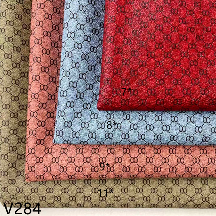 V284 Textiles Leather Product Designer Luxury Brand Style PVC Leather Fabric for Shoes Bags Accessories Upholstery Craft Leather