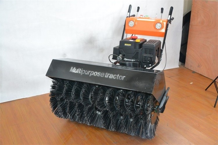 Gasoline snow blower with brush engine gas walk behind plow