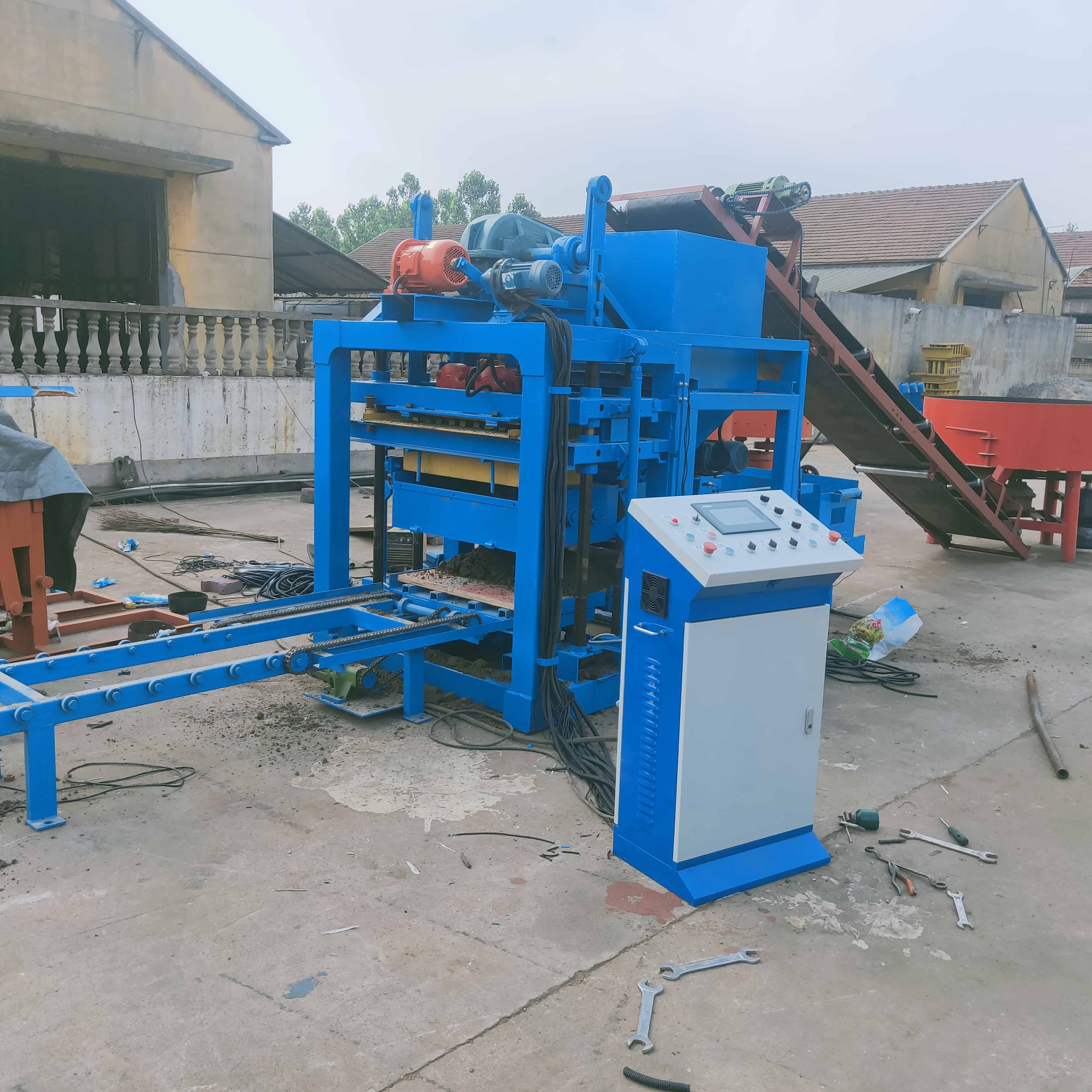 Manual interlocking hollow concrete blocks cement brick mold clay brick making machine mud brick making machine