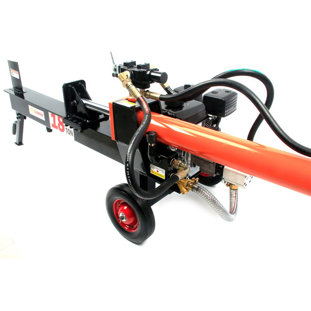 18ton Horizontal And Vertical gasoline/petrol mobile wood chipper log splitter