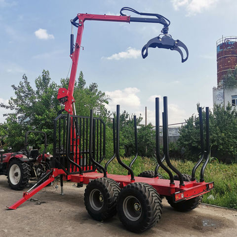 Professional with crane dump loader timber crane atv trailer log atv log trailer with crane made in China