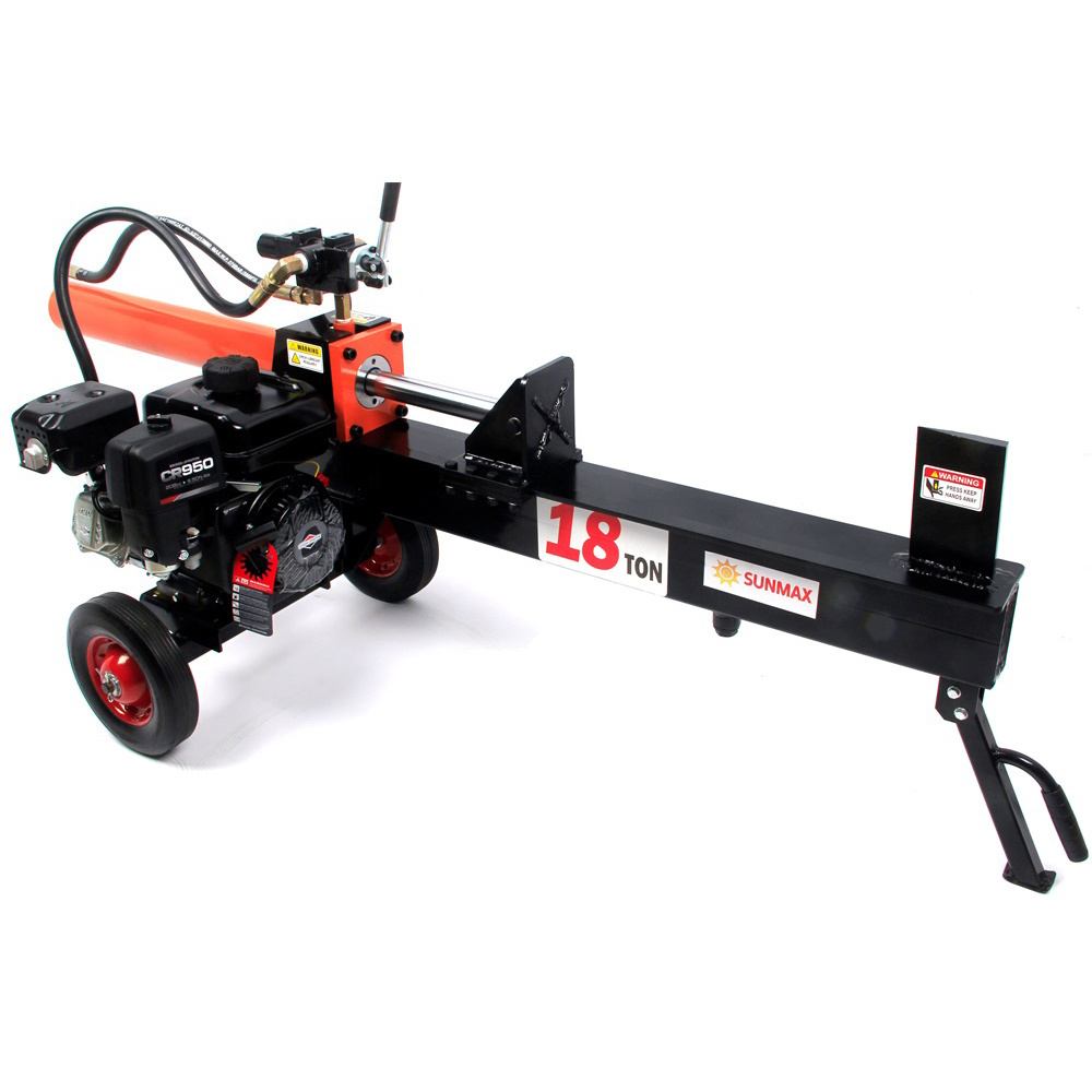 18ton Horizontal And Vertical gasoline/petrol mobile wood chipper log splitter