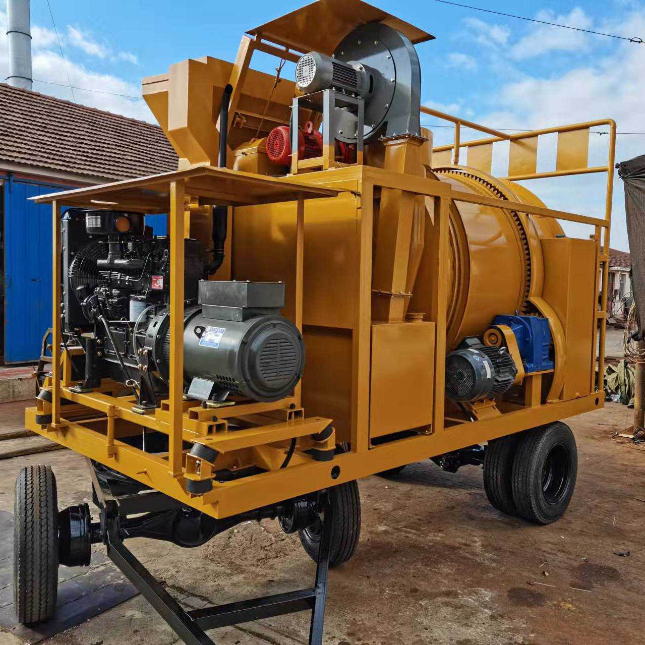 New design control system 1.5 tons 3 cubic asphalt mixing machine